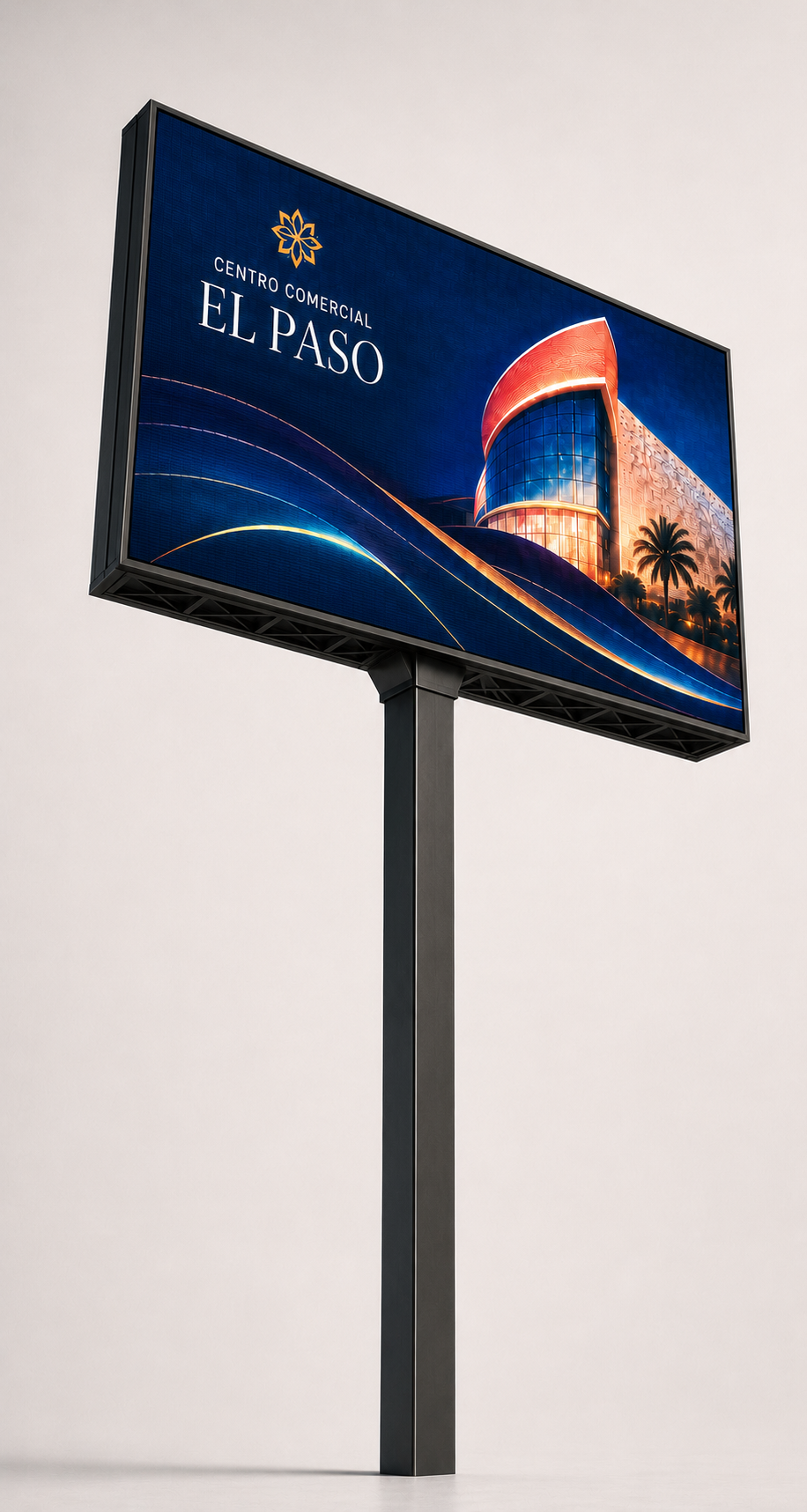 Concepto de pantalla horizontal convencional sobre monoposte
